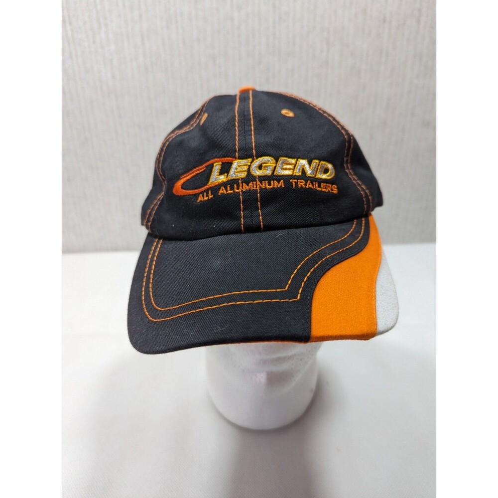 Legend Trailers Black And Orange Strapback Trucker Hat Cap